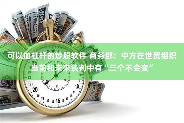可以加杠杆的炒股软件 商务部：中方在世贸组织当前和未来谈判中有“三个不会变”